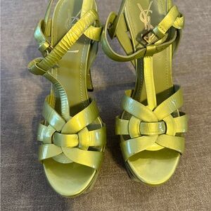 Yves Saint Laurent Lime Green Strappy Heels